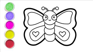 Butterfly Picture Drawing, Painting and Coloring for Kids, Toddlers - Tips for Easy Drawing #2