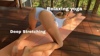 Stretching my long legs + relaxing yoga - MilaDoesYoga