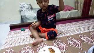 Baby eating food & Enjoy