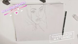 How to Draw a Beautiful Girl Sketch Drawing / step by step / Simple Drawing