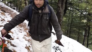 Hiking mountains during the snowfall ❄️
