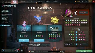 25000 Battle Points + SF Arcana Candy Shop Extra Some Battle Pass Levels #dota2 #dota2battlepass