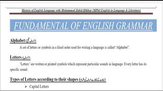 Fundamental Of English Grammar || English Language || English Tips for Beginners || English Grammar