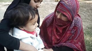 Cute Kids In Park With Mummy