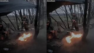 Ukrainian soldiers blast Russian position using self-propelled artillery guns