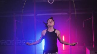 Healthy Woman Jumping A Rope