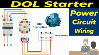 DOL Starter Connection for 3 Phase Motor || 3 Phase Direct Online Starter ||DOL Starter Power Wiring