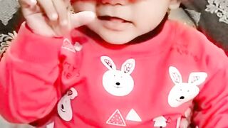 Little kid perform peek a boo