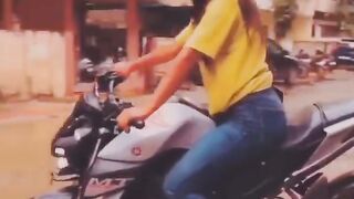 Boy and girls bike riding attitude status