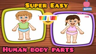 Kids learn with fun, body parts name, super easy to learn