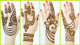 Beautiful backhand mehndi design for bridal || easy simple arebic mehndi designs