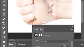 fist and face manipulation art photoshop