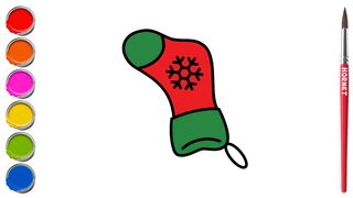 How to Draw Christmas Stocking Step by Step (Coloring Stocking) Stockings Drawing | Hornet Art