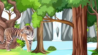 Kids Jungle cartoon lion ???? and elephant ????