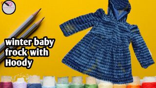 baby winter hooded frock 2023 cutting and stiching #desiner frock