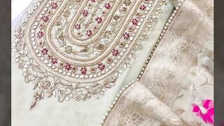 Amazing and beautiful embroidered neck sleeves Designe// dresses Designe