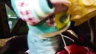 Cute baby saying bye bye