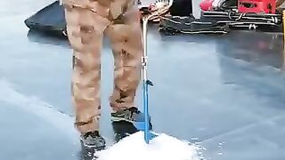 Ice fishing looks like so much fun