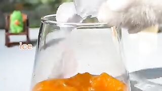 Drinking orange soda