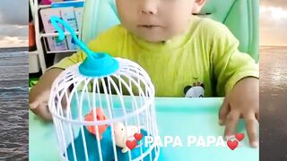 Cute baby saying papa