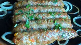 Delicious mouth watering seekh kabab in oven