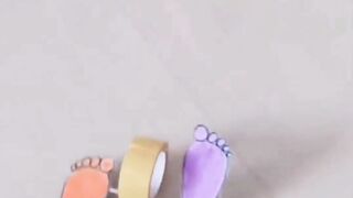 Simplest fun for kids foot with tape