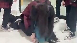 Fighting scene of girls