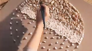 Abstract modern painting art, Gold: DIY