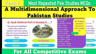 Pakistan Studies MCQs|Pakistan General Knowledge