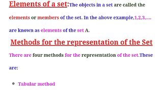 Billu98|SET|REPRESENTATION OF SET|MATHEMATICS|