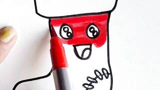 Santa Claus Socks Drawing Easy Way to draw