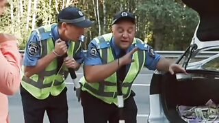 He took the money from the traffic cops.