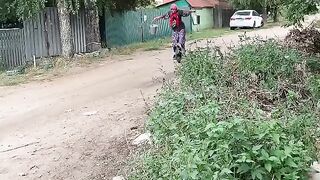 The grandmother came to fetch water.