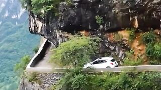 Dangerous road in the mountains.