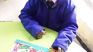 My sharp son doing activity in his school