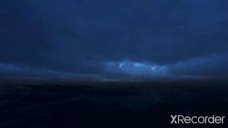 Cloud brust in sea