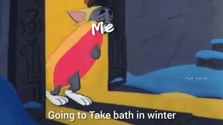 When you go out in Winter season funny Video_ Tom and jerry Memes