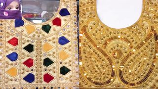 Latest hand embroidered neck design and beautiful hand embroidery