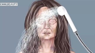 ASMR Homeless old woman transformation makeup animation