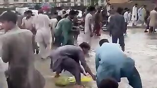 Man caught fish in rain #fish #rain