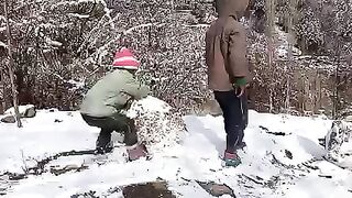 Snowfall In Chitral Children Playing With Snow .Heavy Snow Fall In Upper Chitral  2023