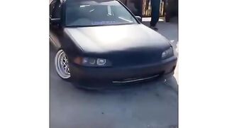 When speed breaker comes in front of cambered car