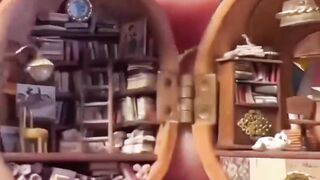 Handmade Wooden Miniature Walnut Dollhouse