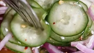 Asian Spicy Cucumber Onion Salad  - Salad Recipes