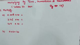 Multiplying By Tens hundreds & Decimals