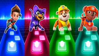 Paw Patrol Team Ryder vs Copycat Rubble vs Zuma| Tiles hop EDM Rush.