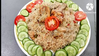 Chicken rice with vegetables mix Desi style with Ali Ali
