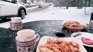 Snow fall Beautiful Murree view in Pakistan