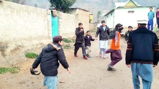 Chulandrian playing in cold weather | village life