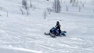 Snowmobile stunt | funny video| comedy video | snowmobiling snow